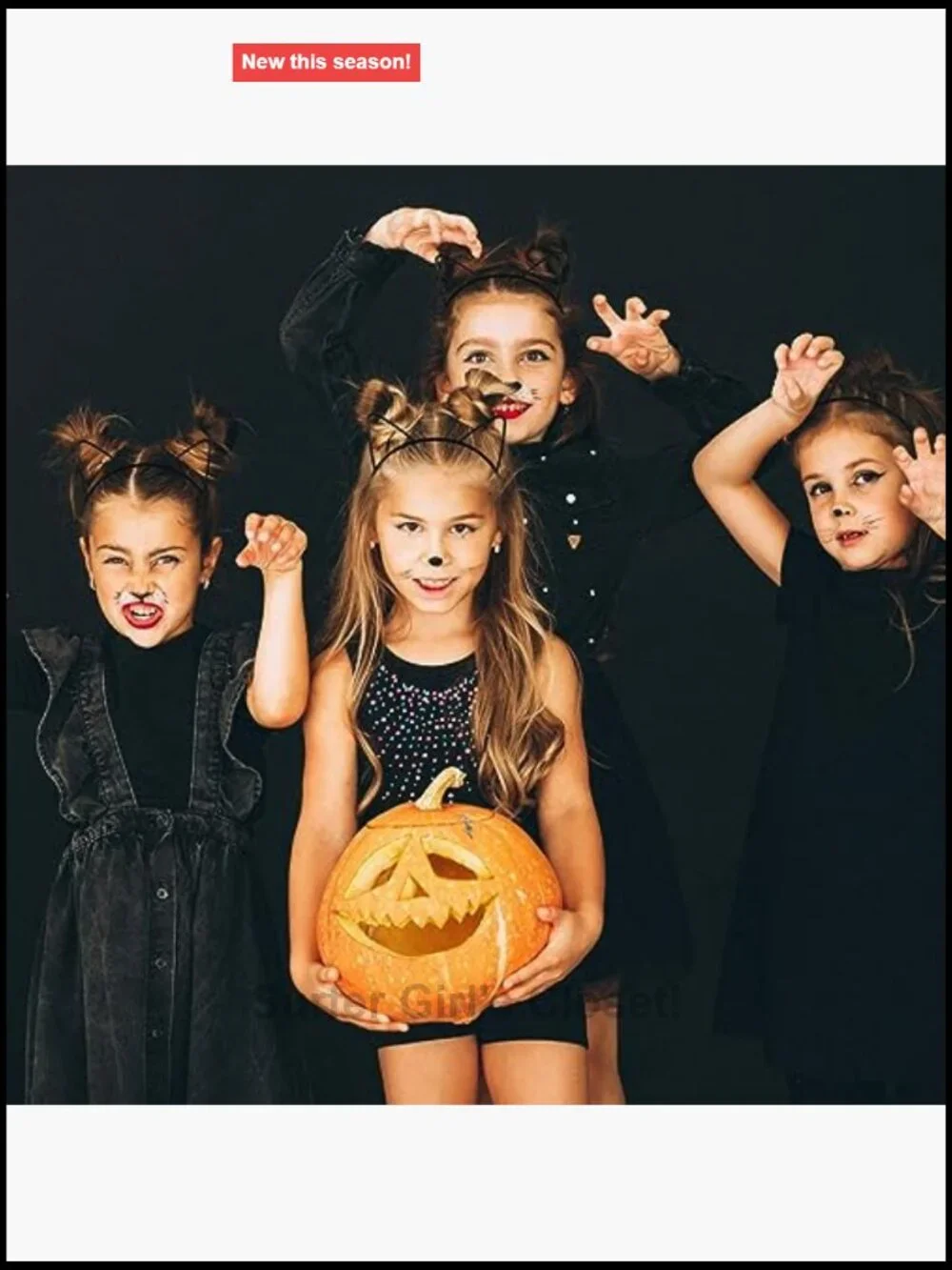 Black Cat Ears Headband Halloween Cosplay Costume Accessory Women Girls